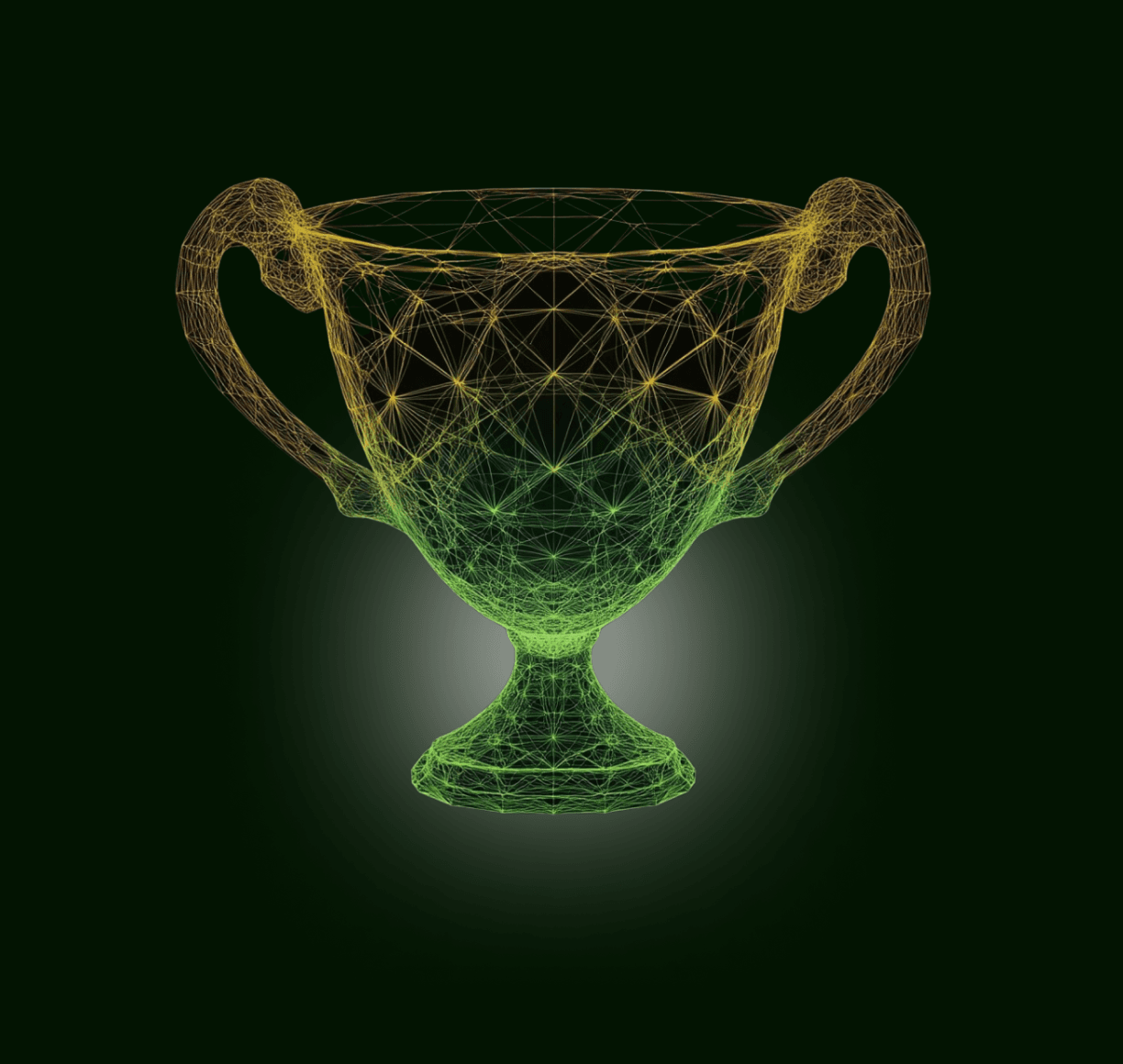 Digital wireframe trophy
